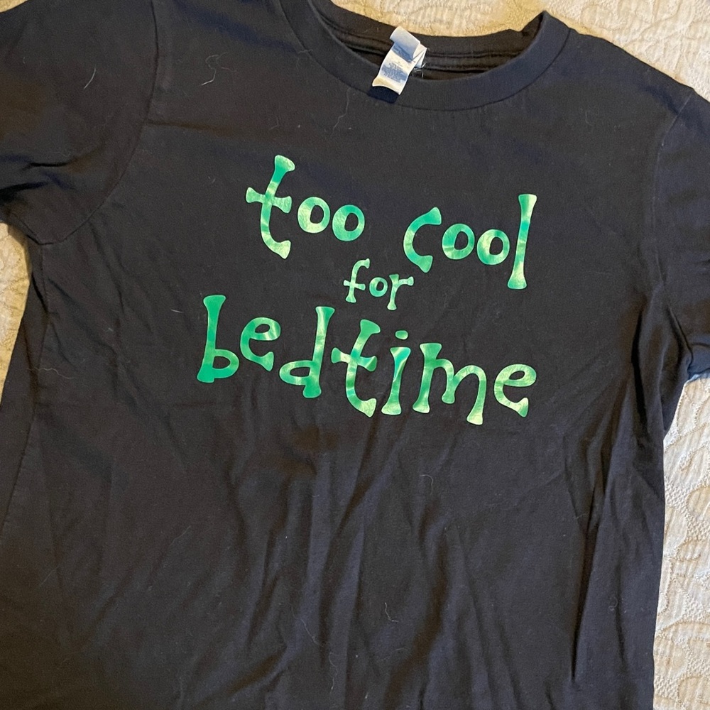 Black T-Shirt with Green Text